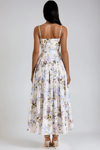 Seraphina Off-White Floral Midi Dress