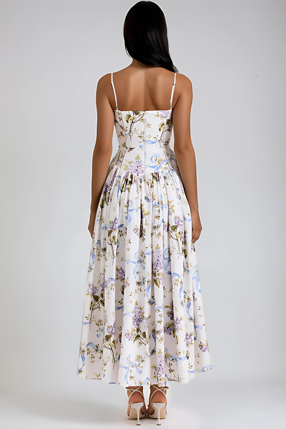 Seraphina Off-White Floral Midi Dress