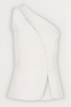 Ascent One-Shoulder Button Detail Top