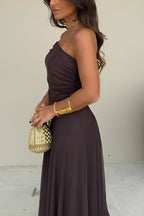 Toledo One-Shoulder Mesh Maxi Dress