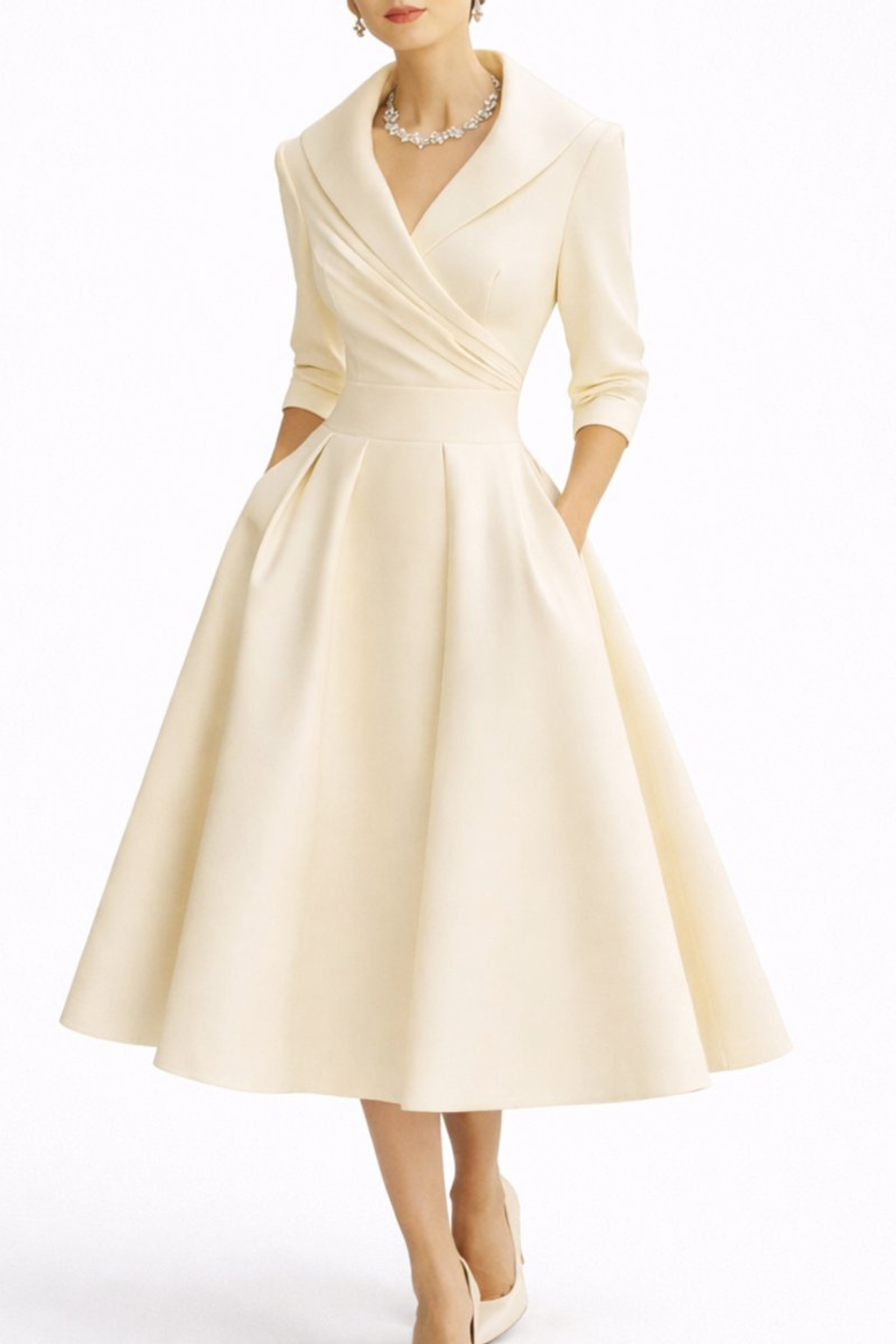 Elegant A-Line Midi Dress