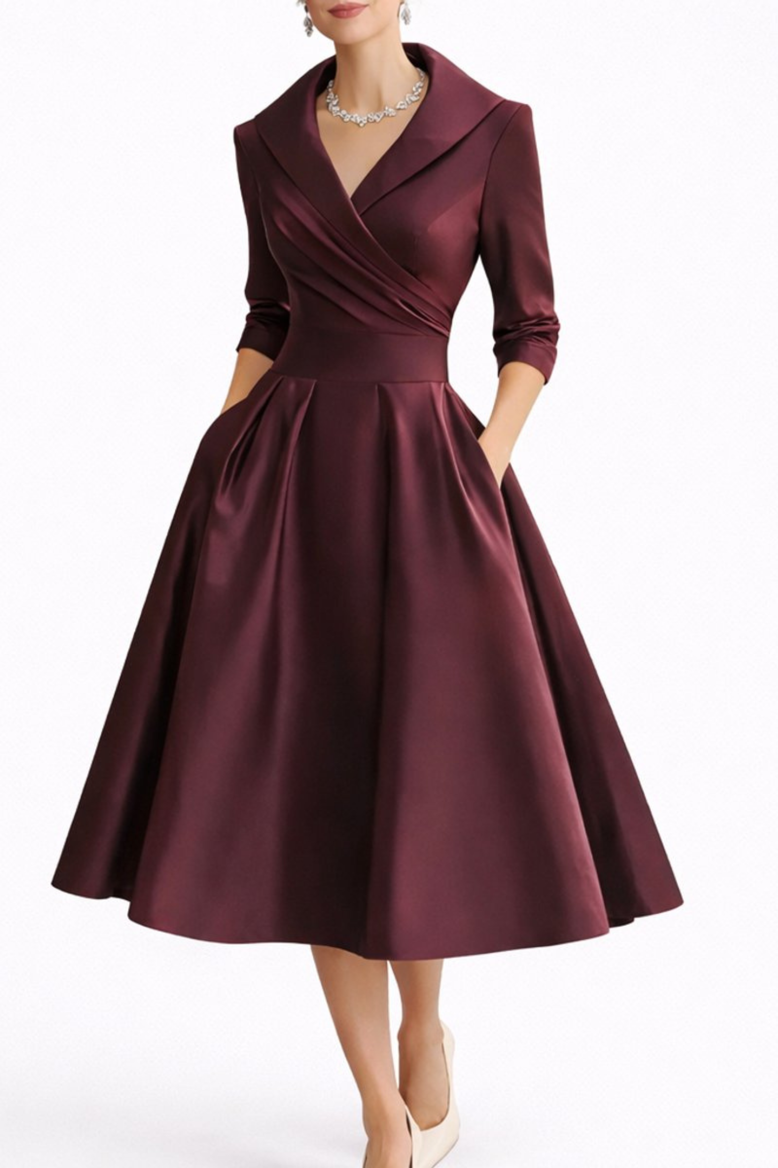 Elegant A-Line Midi Dress