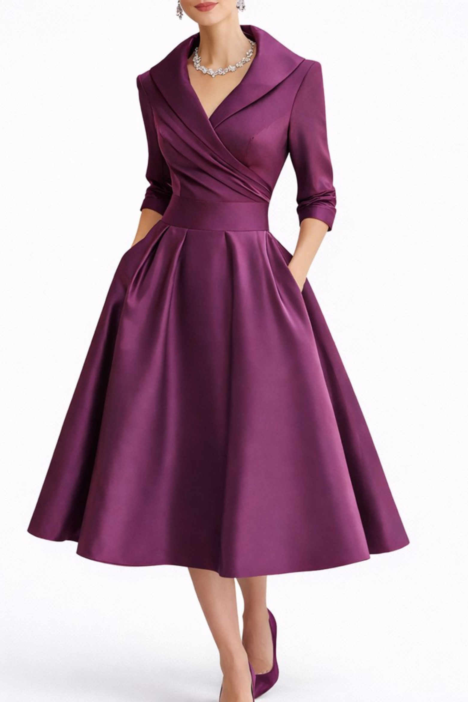 Elegant A-Line Midi Dress