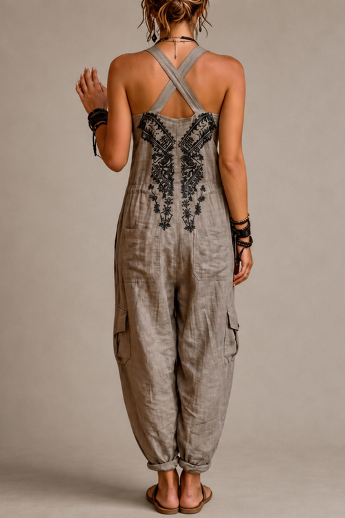 Embroidered Bohemian Jumpsuit