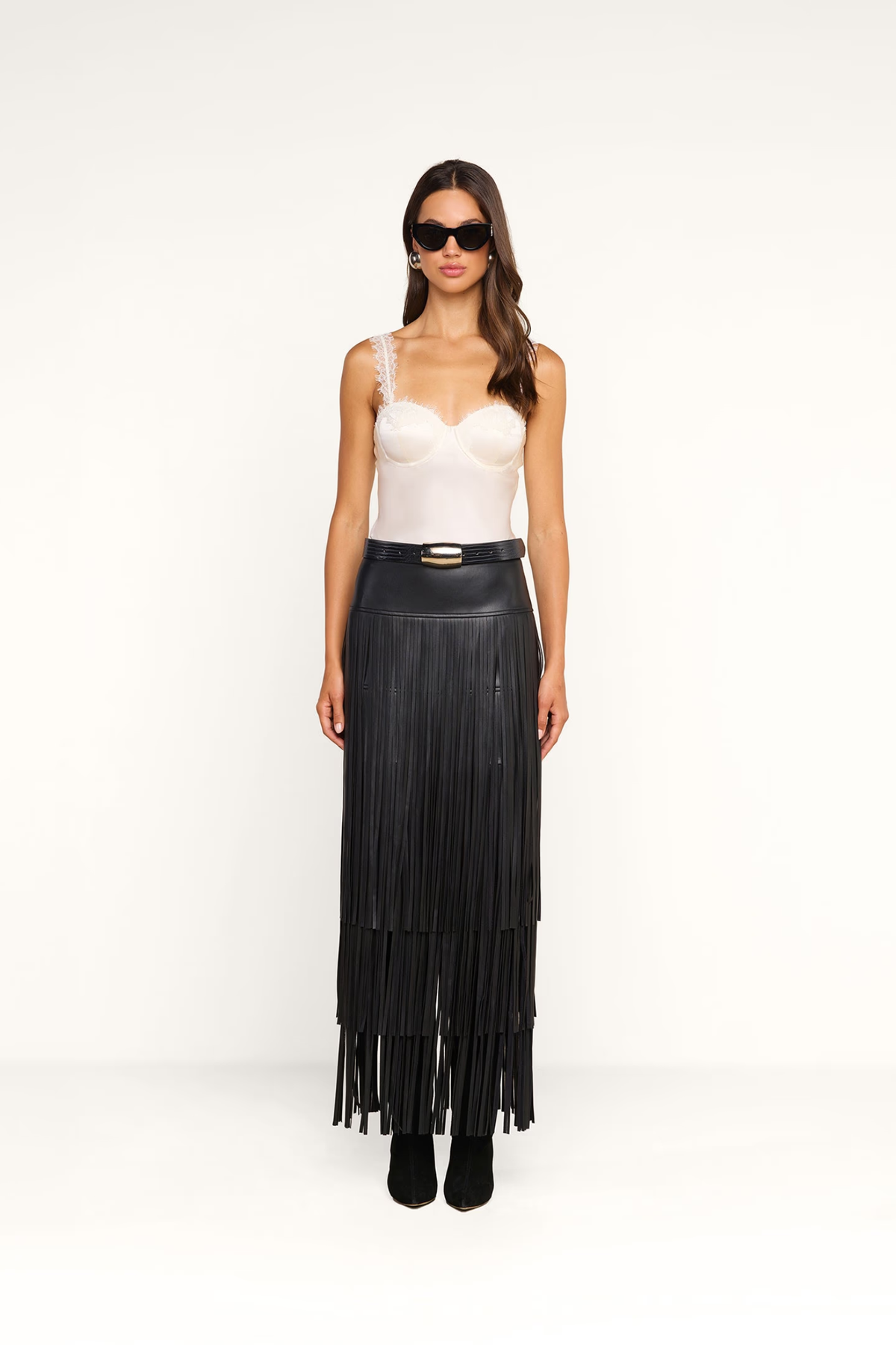 Three Tier Tassel Maxi Skirt