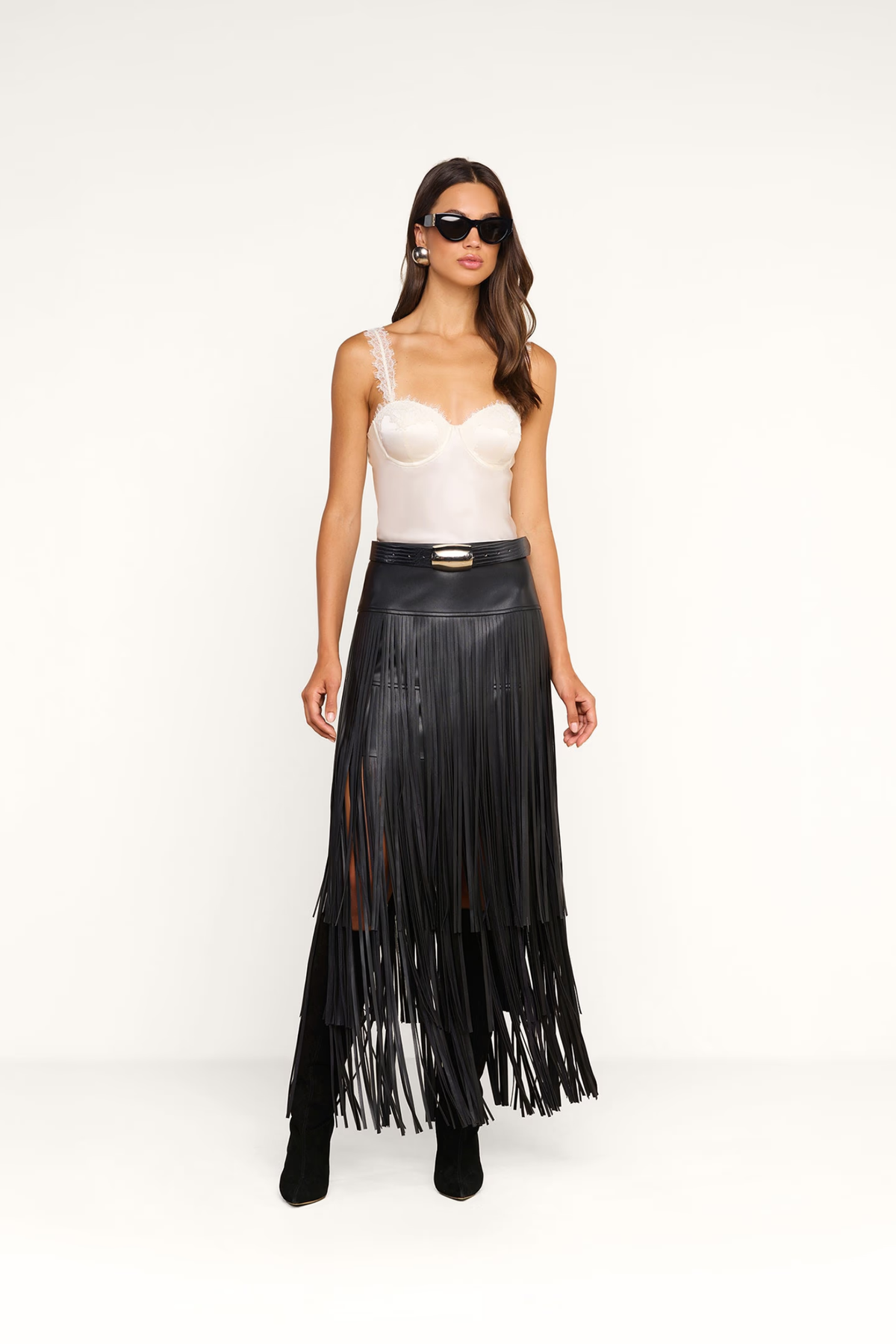 Three Tier Tassel Maxi Skirt