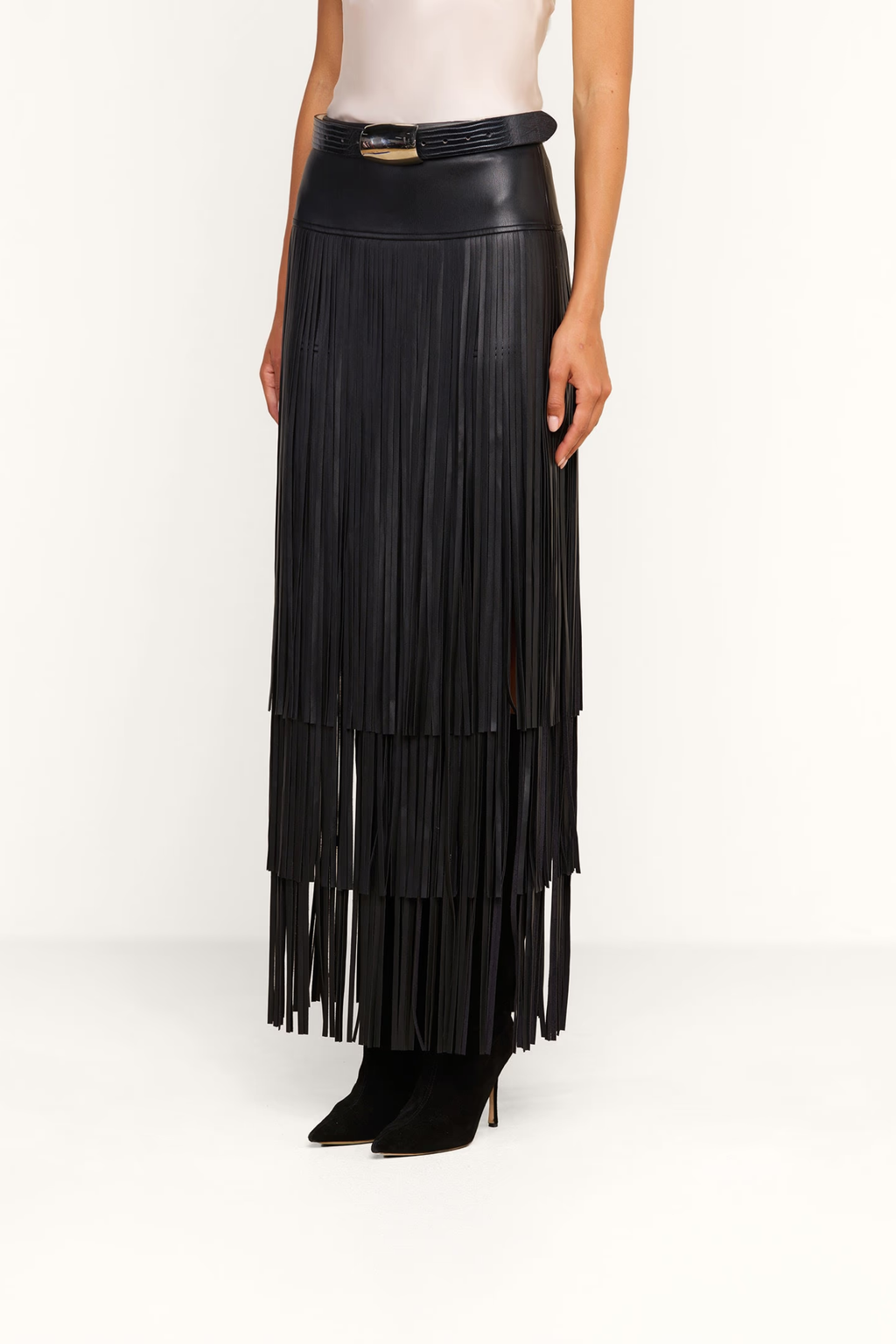 Three Tier Tassel Maxi Skirt