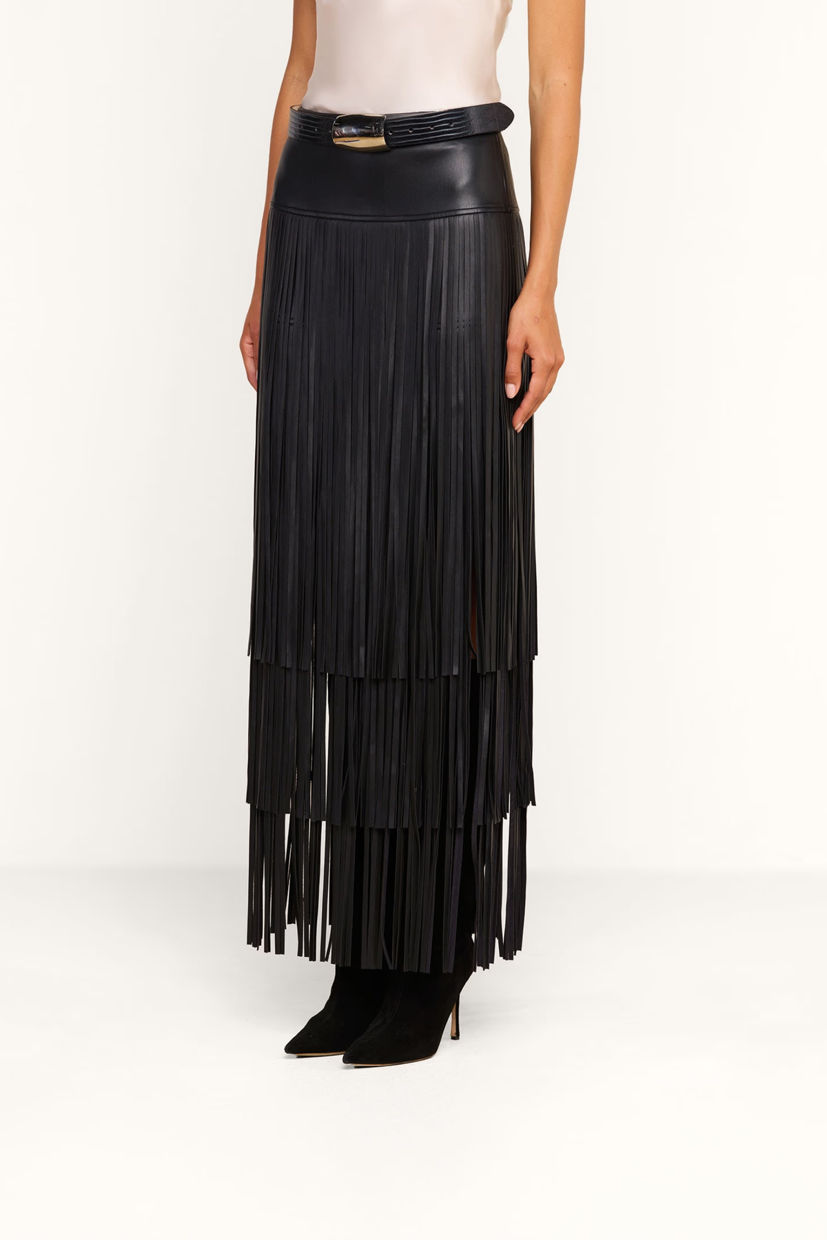 Three Tier Tassel Maxi Skirt
