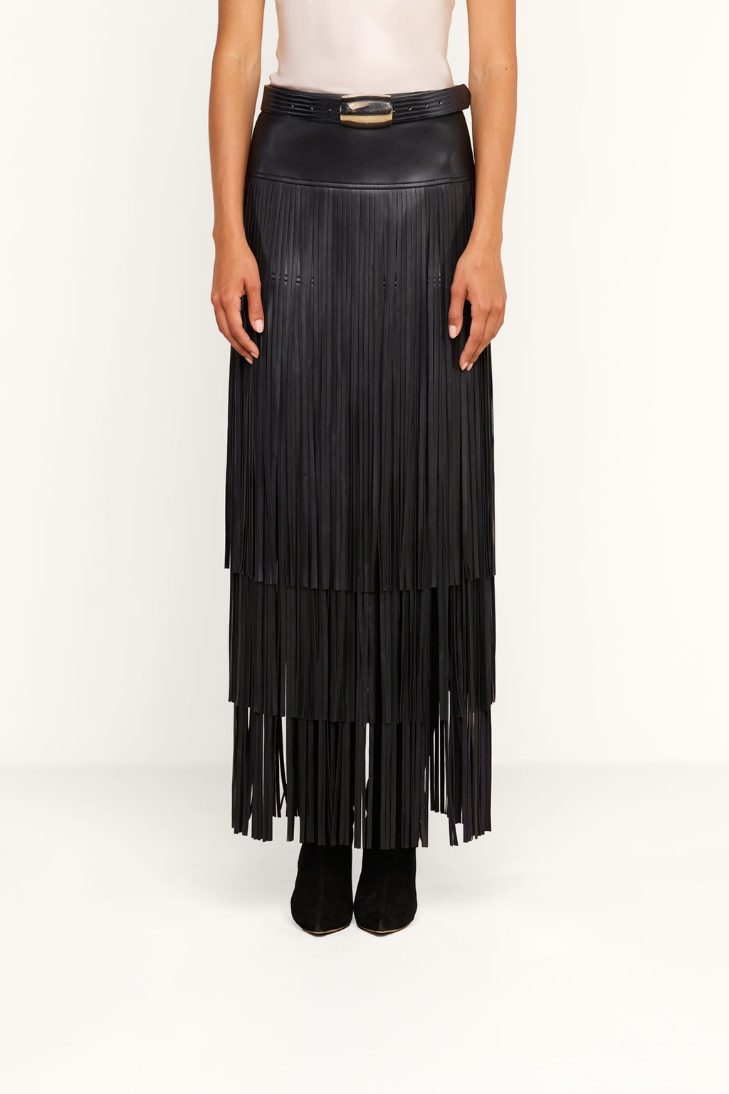 Three Tier Tassel Maxi Skirt