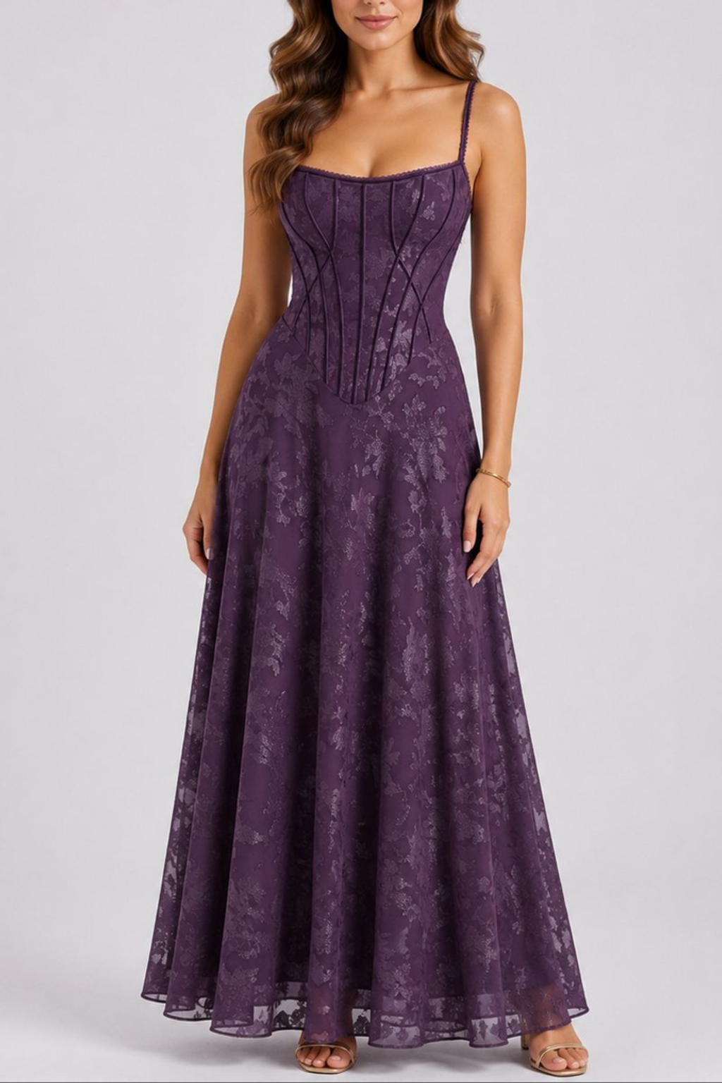 Floral Corset Maxi Dress