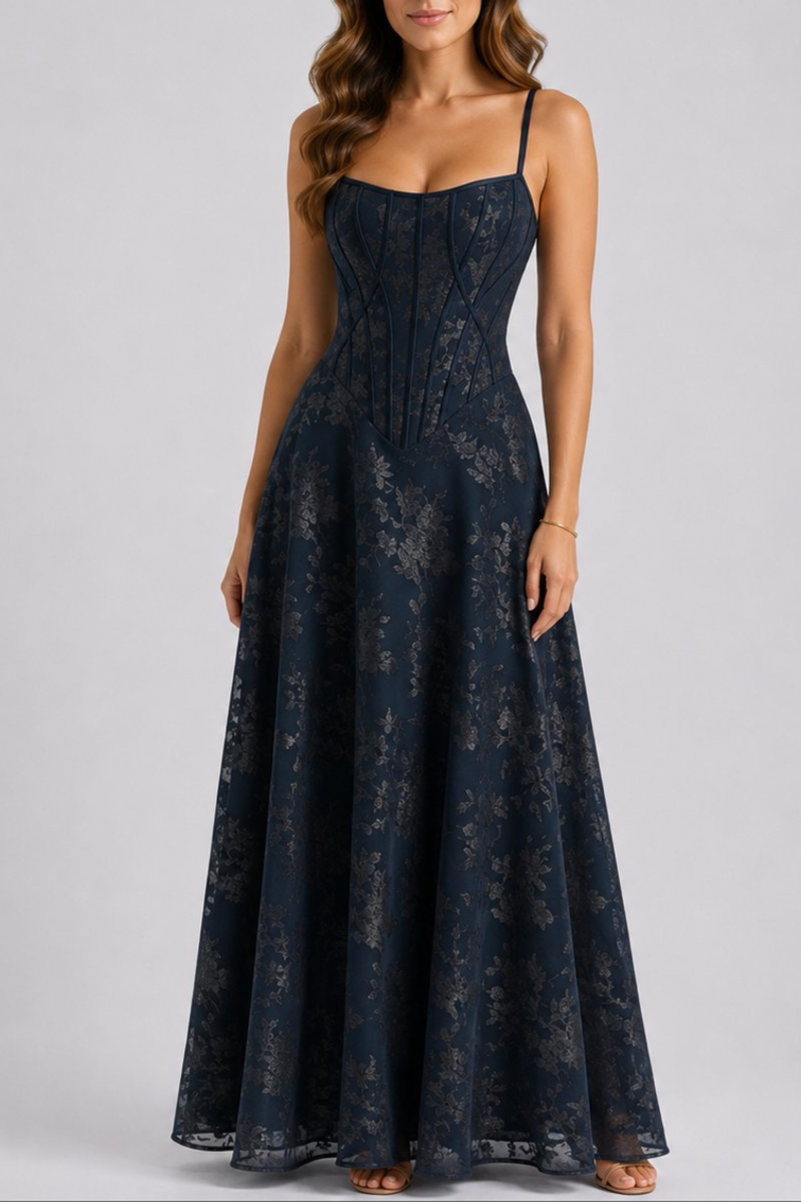 Floral Corset Maxi Dress