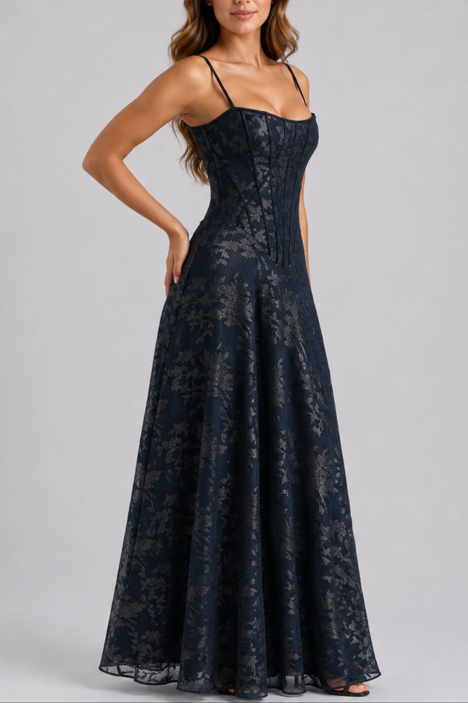 Floral Corset Maxi Dress