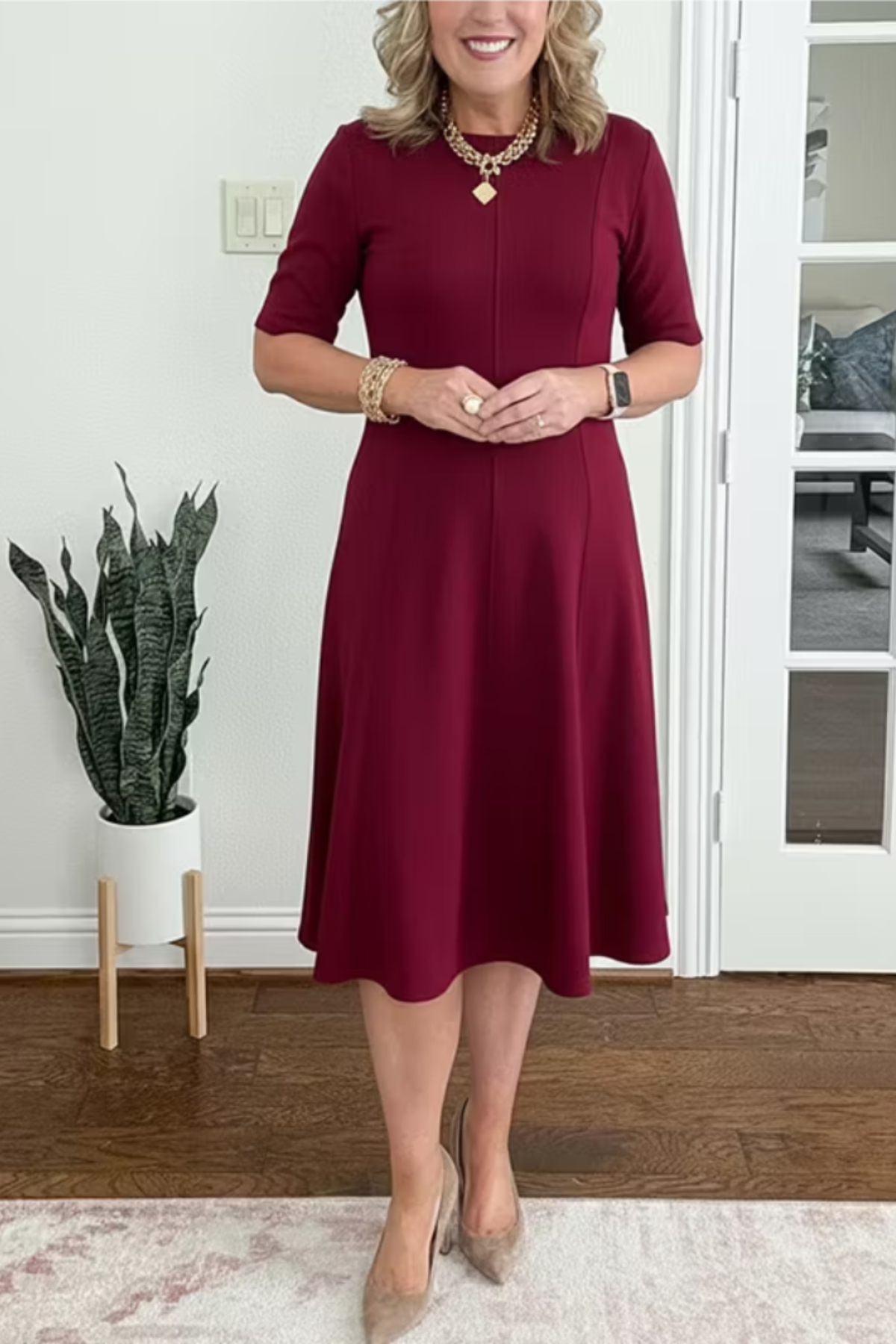 Giselle Waist Defined Midi Dress