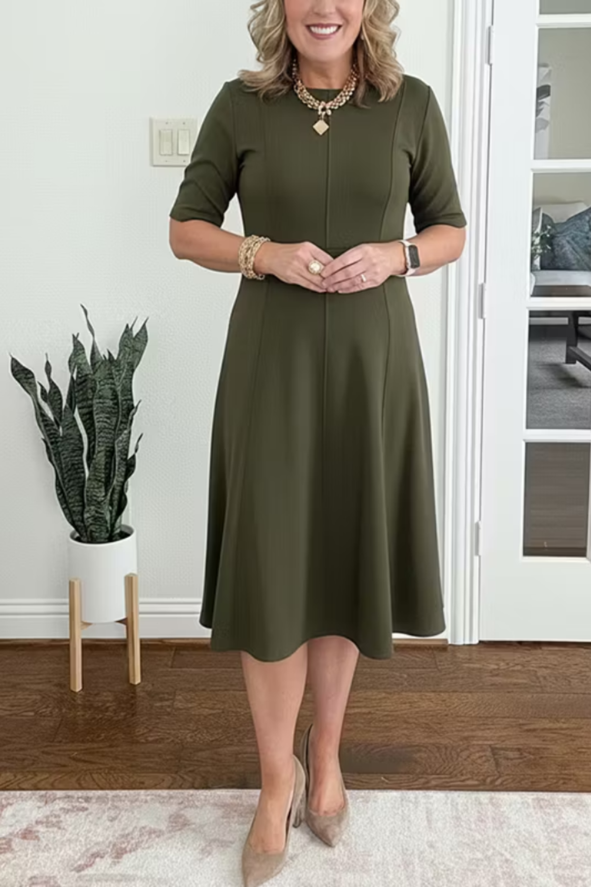 Giselle Waist Defined Midi Dress