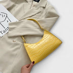 Midnight Luxe Croc-Embossed Shoulder Bag