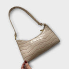 Midnight Luxe Croc-Embossed Shoulder Bag