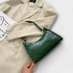 Midnight Luxe Croc-Embossed Shoulder Bag