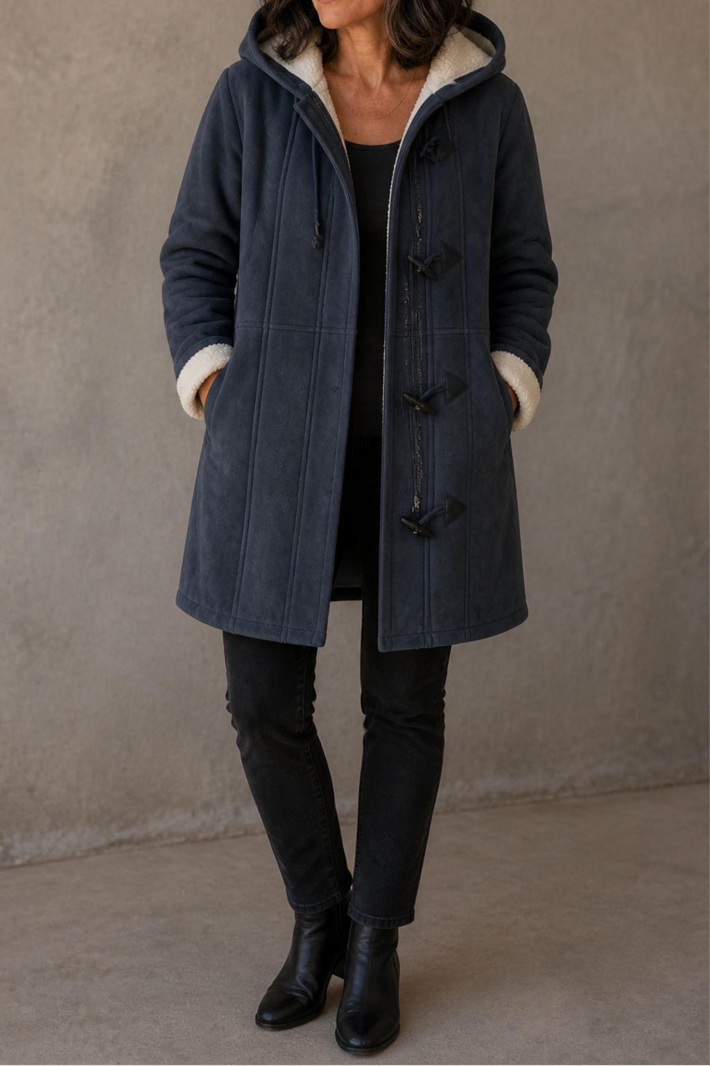 Hooded Plush Lined Winter Coat