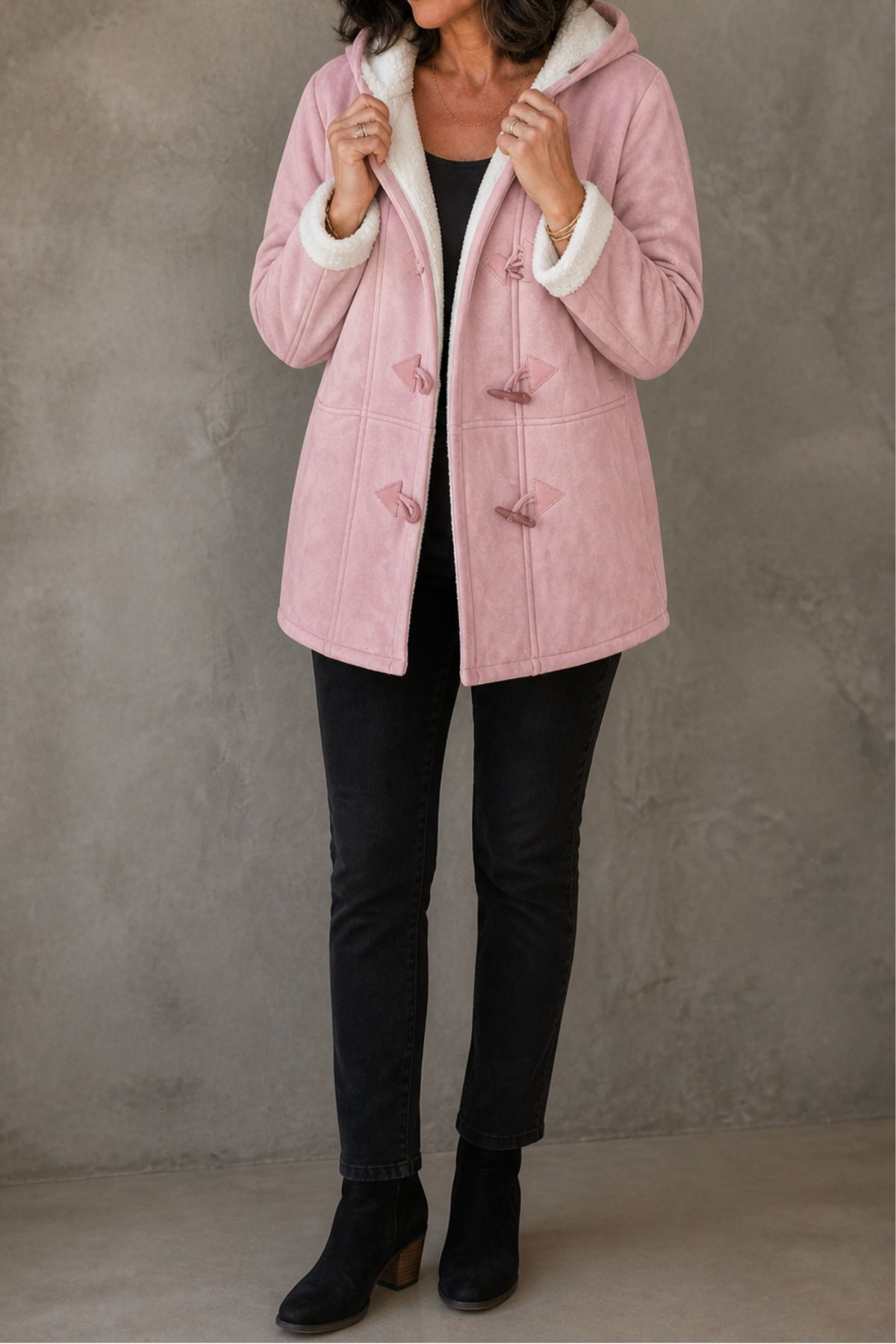 Hooded Plush Lined Winter Coat