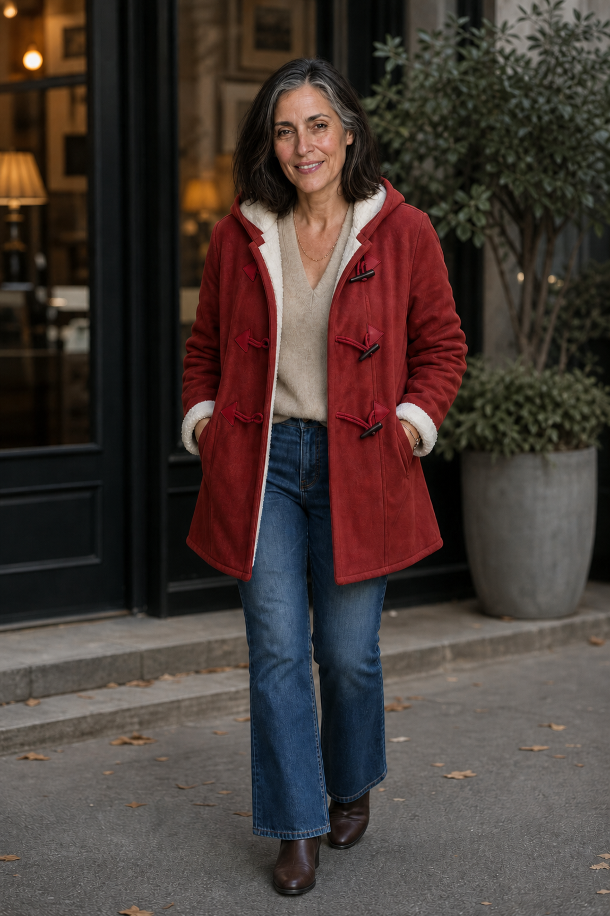 Hooded Plush Lined Winter Coat