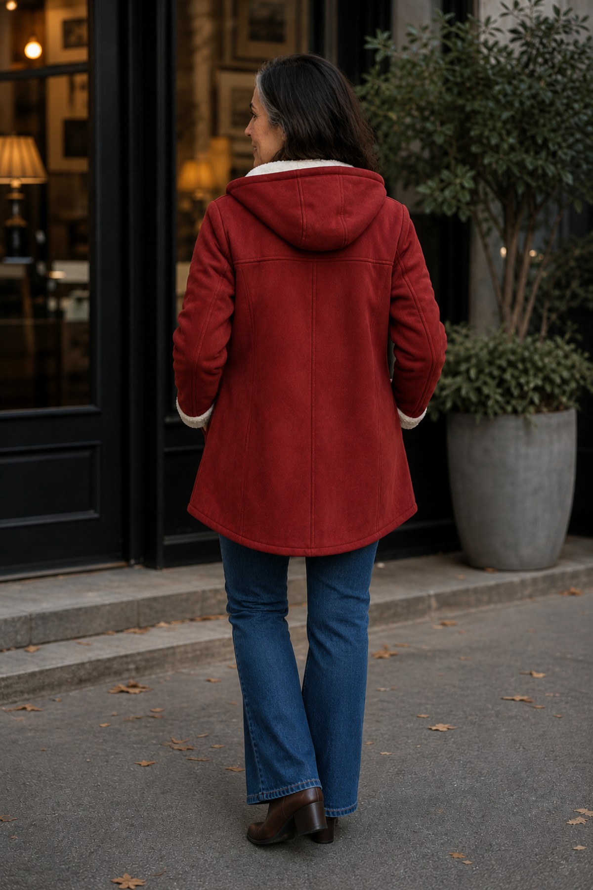 Hooded Plush Lined Winter Coat
