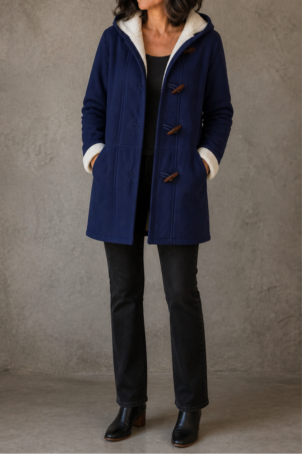 Hooded Plush Lined Winter Coat