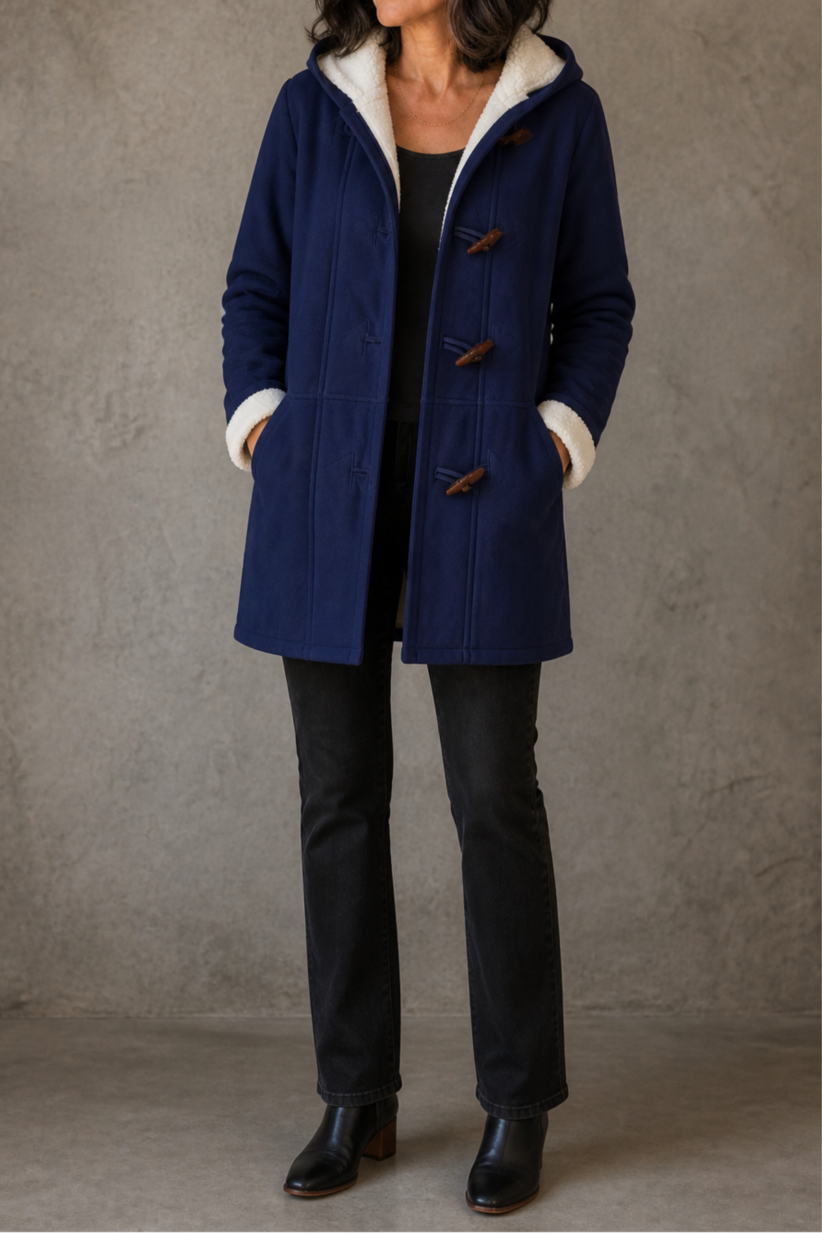 Hooded Plush Lined Winter Coat