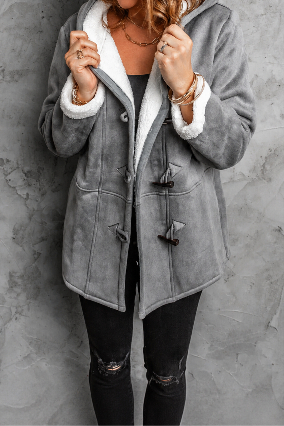 Hooded Plush Lined Winter Coat