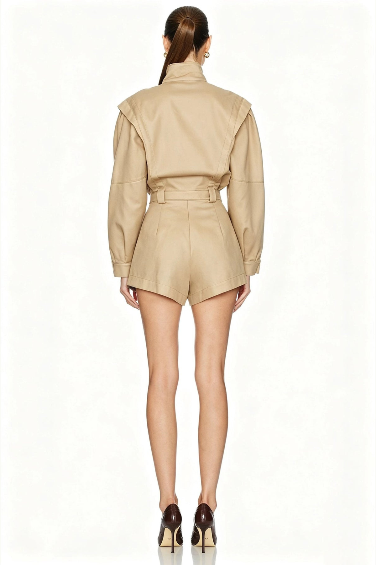 Khaki Belted Utility Jumpsuit