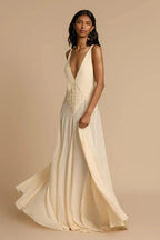 Plunging V-Neck Maxi Dress