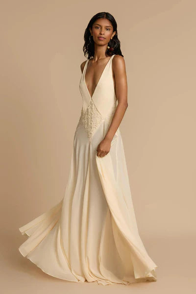 Plunging V-Neck Maxi Dress