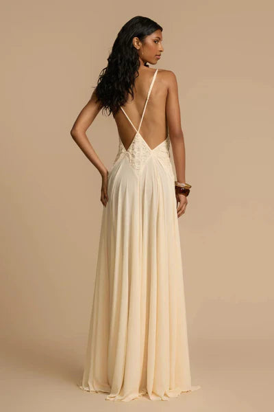 Plunging V-Neck Maxi Dress