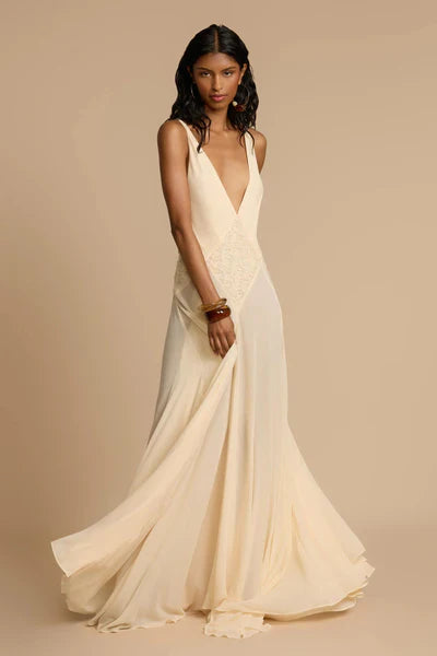 Plunging V-Neck Maxi Dress