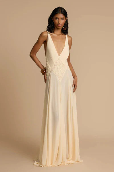 Plunging V-Neck Maxi Dress