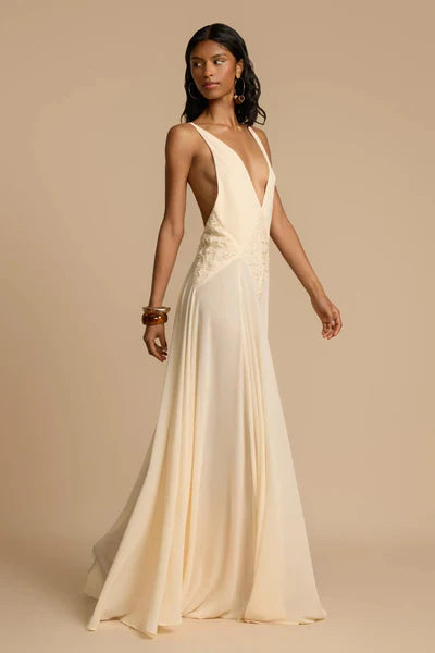 Plunging V-Neck Maxi Dress