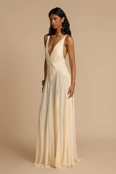 Plunging V-Neck Maxi Dress