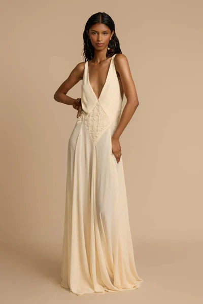 Plunging V-Neck Maxi Dress
