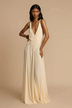 Plunging V-Neck Maxi Dress