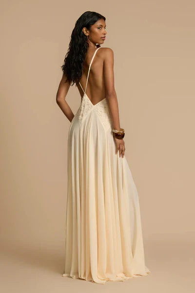 Plunging V-Neck Maxi Dress