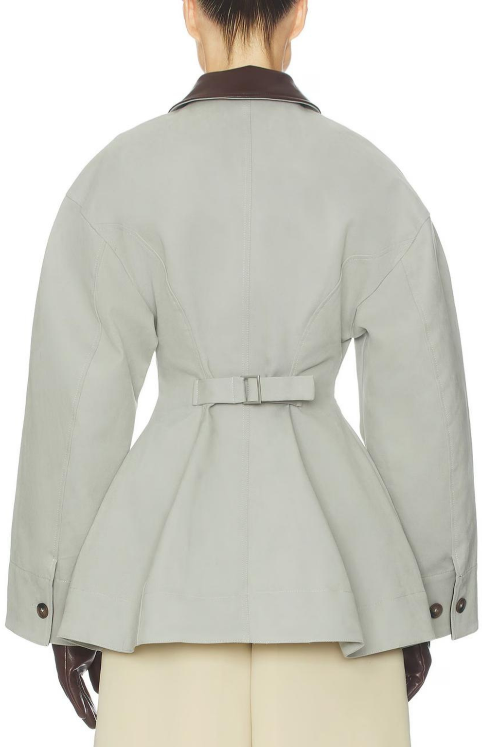 Light Grey Cropped Utility Jacket