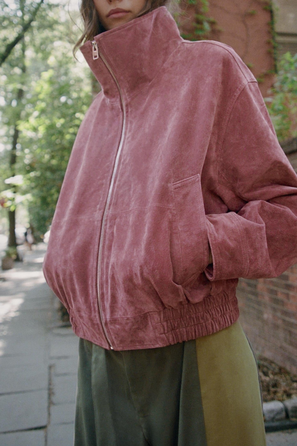 Marsala Washed Bomber Jacket