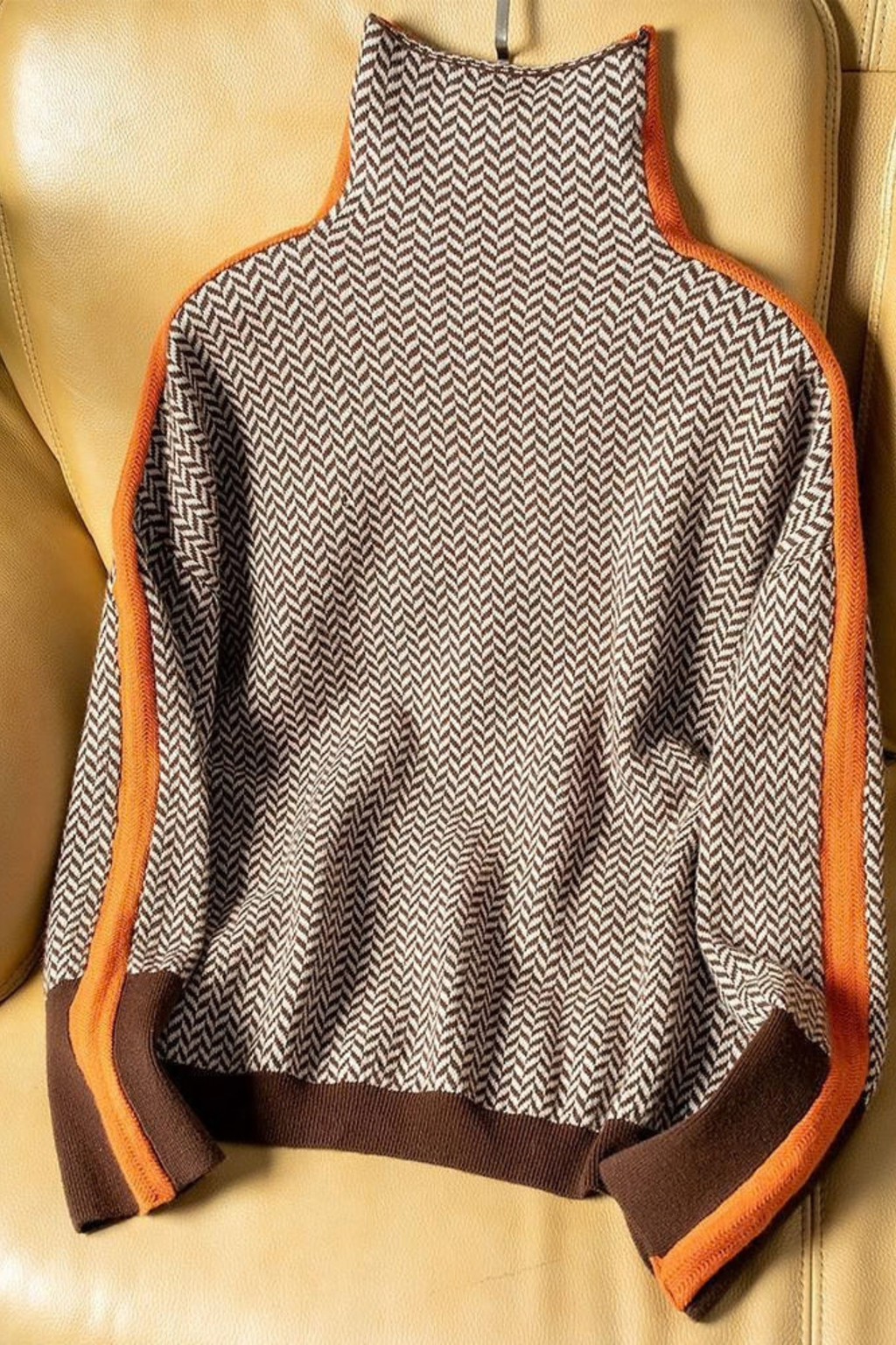Mila High Neck Patterned Sweater
