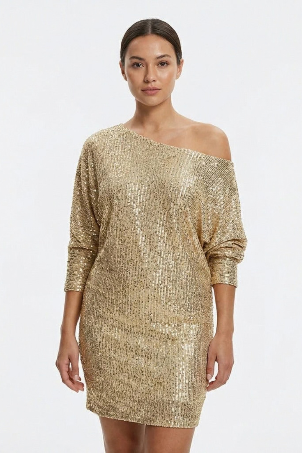 Off Shoulder Sequin Party Mini Dress