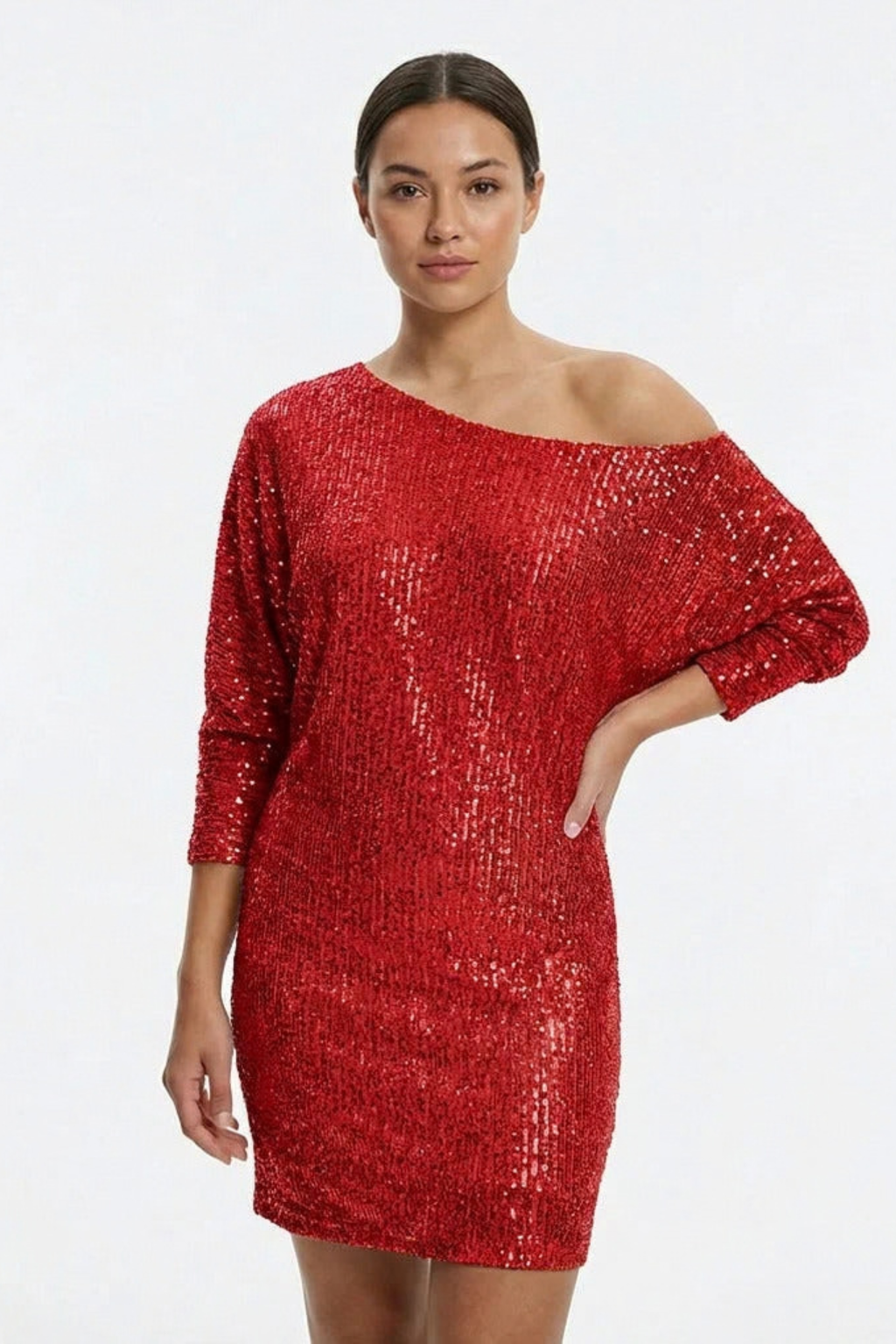 Off Shoulder Sequin Party Mini Dress