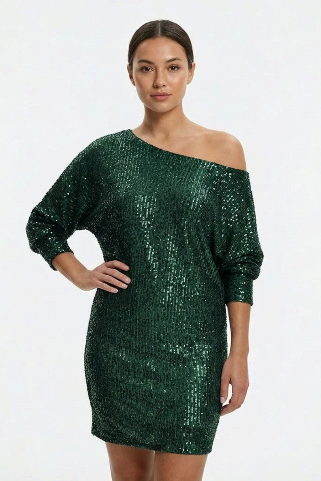 Off Shoulder Sequin Party Mini Dress