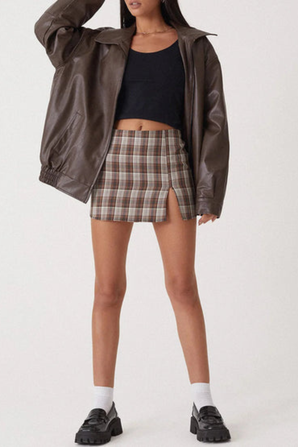 Oversized Zip Front Bomber Jacket