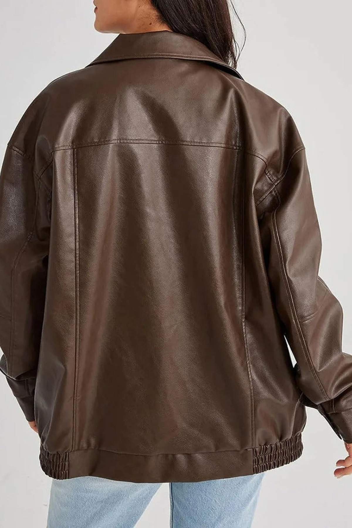 Oversized Zip Front Bomber Jacket