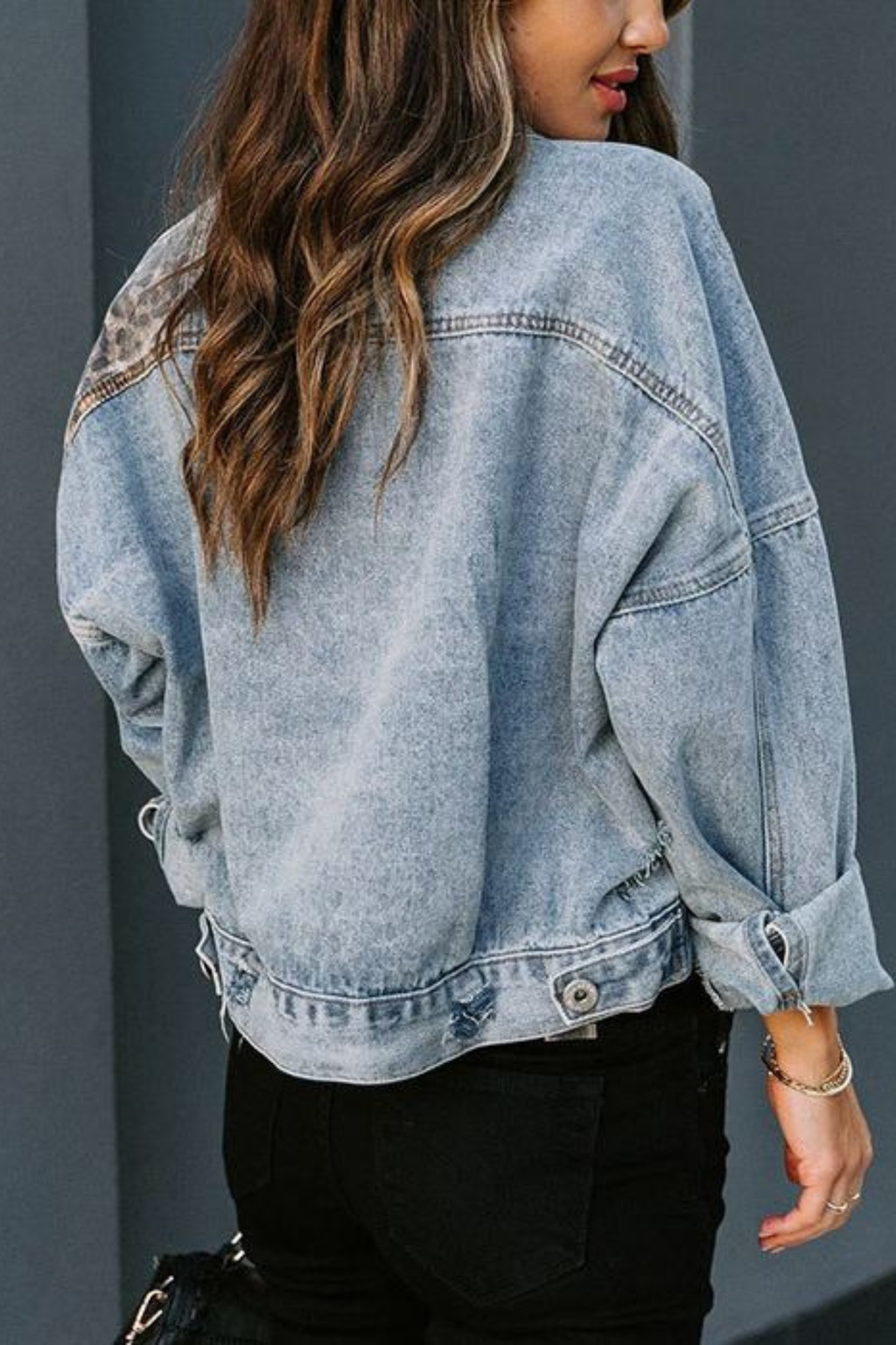 Patchwork Leopard Print Jacket