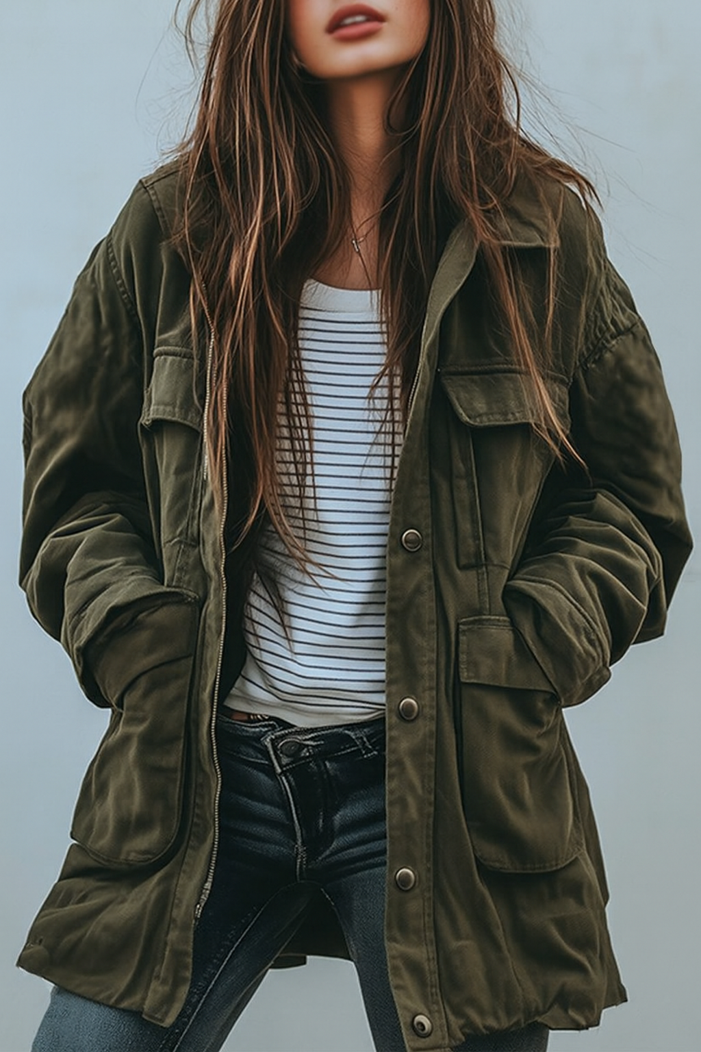 Relaxed Cargo Pocket Utility Jacket
