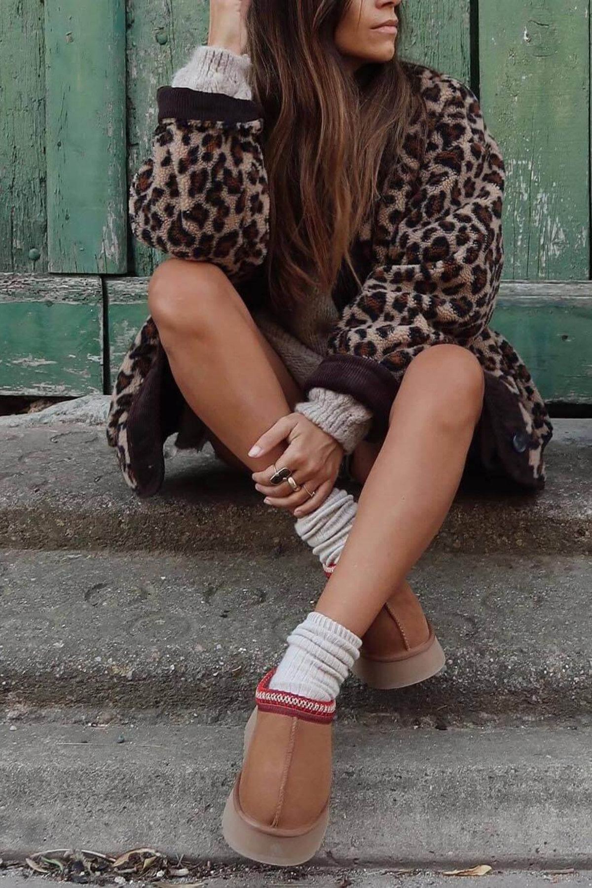 Relaxed Leopard Print Long Sleeve Jacket